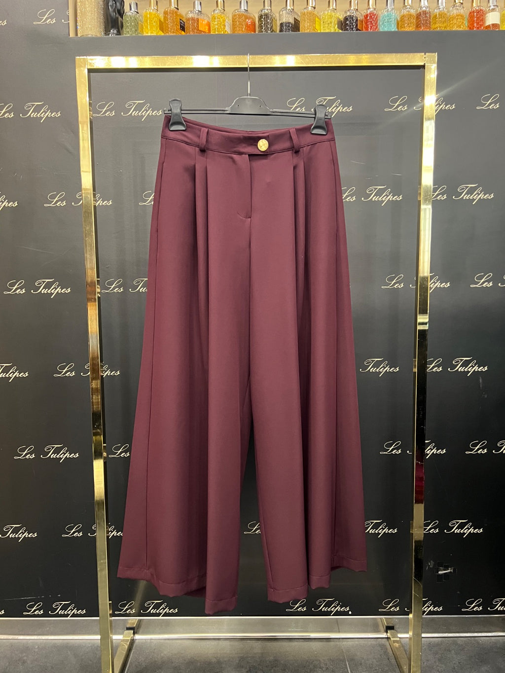 PANTALONE CON PENCES - BORDEAUX