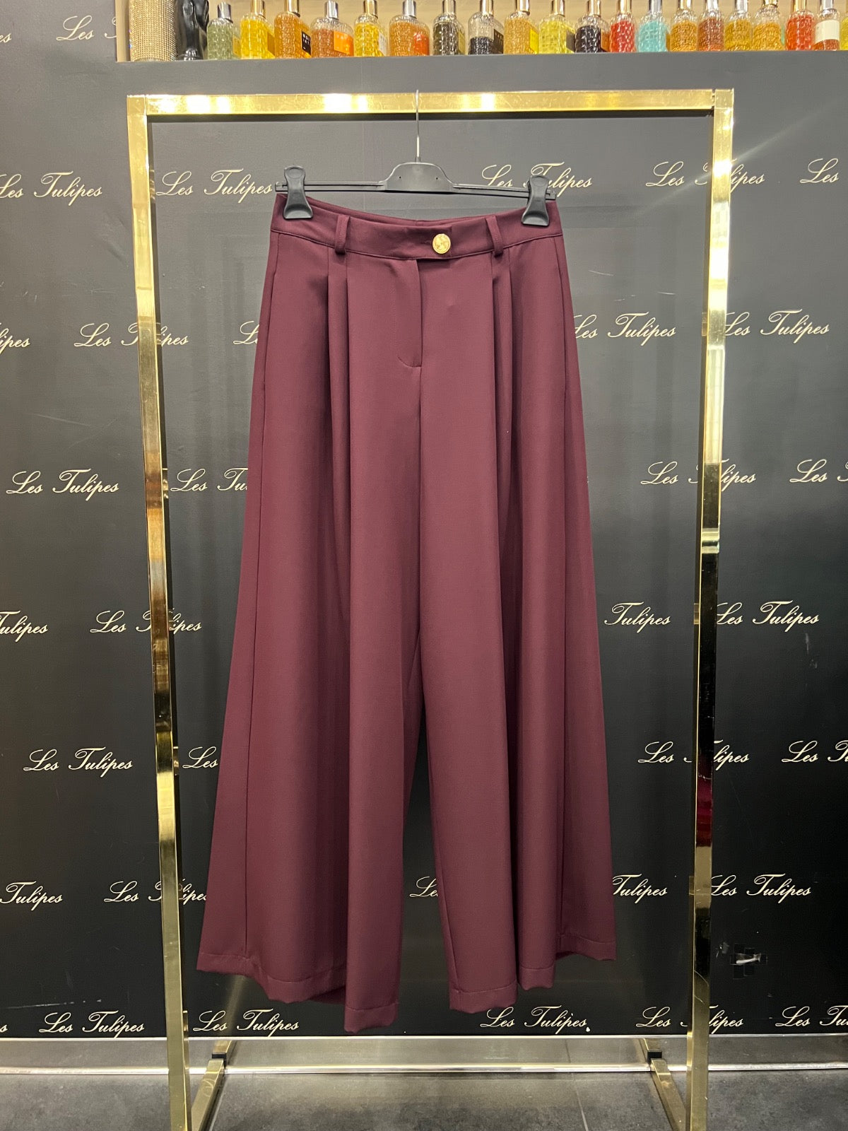 PANTALONE CON PENCES - BORDEAUX