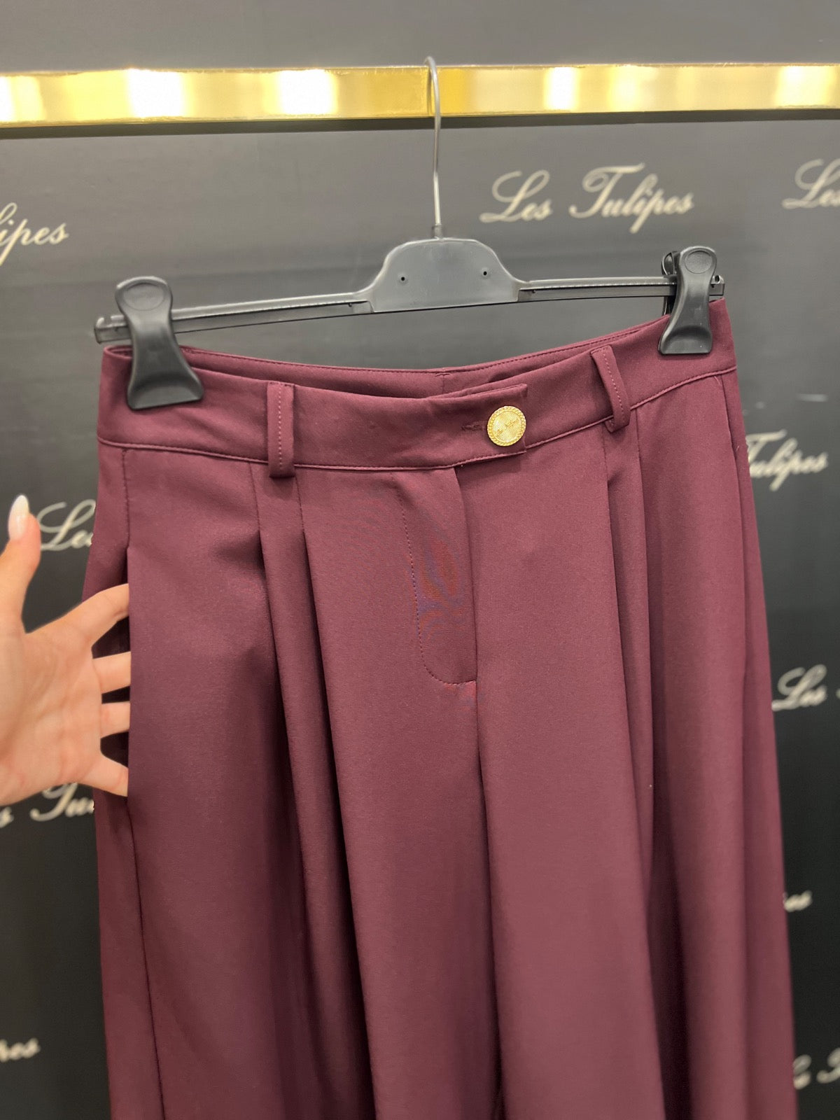 PANTALONE CON PENCES - BORDEAUX