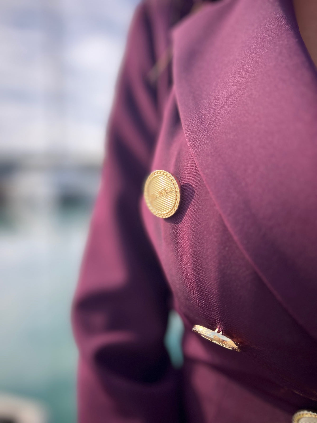 BLAZER DOPPIO PETTO CON BOTTONI DORATI - BORDEAUX