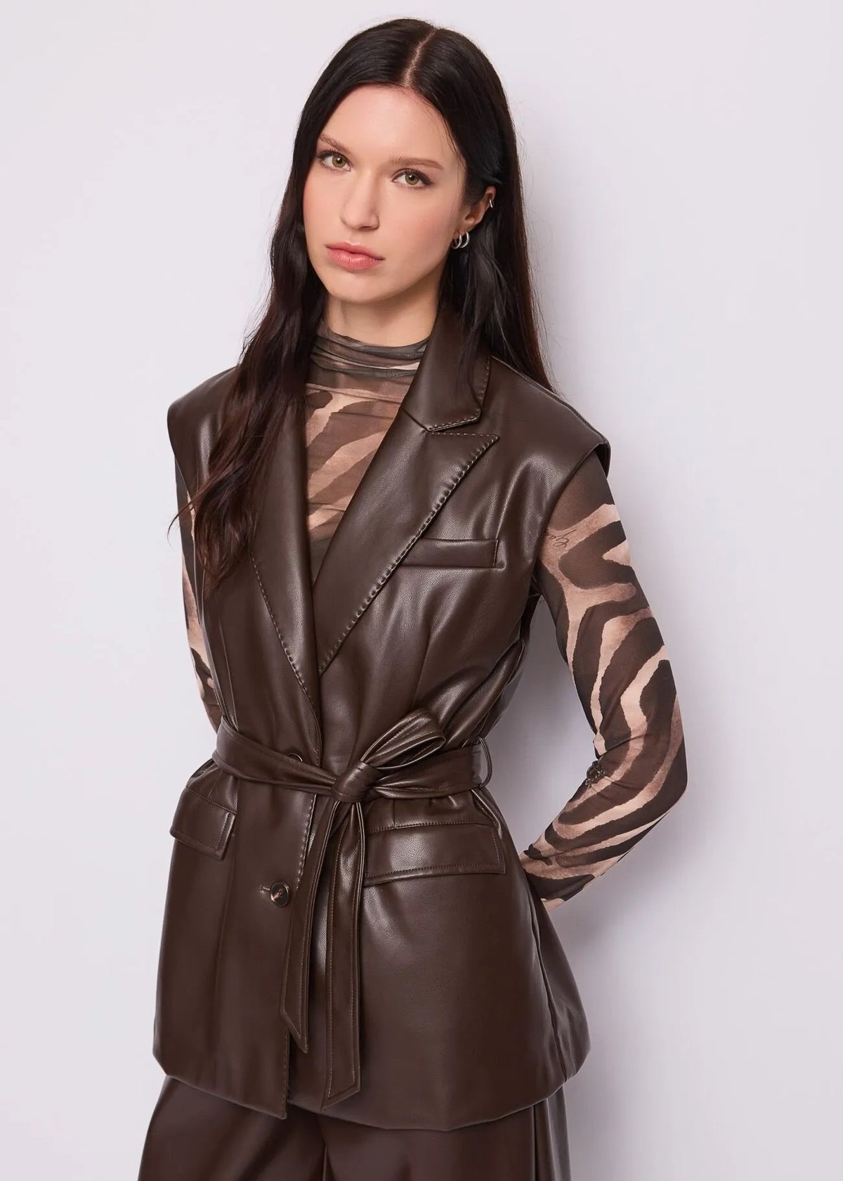 GILET ECOPELLE - MARRONE