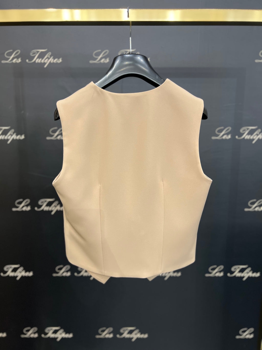 GILET BOTTONI ORO LOGATI - BEIGE