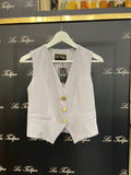 GILET BOTTONI ORO LOGATI - GRIGIO