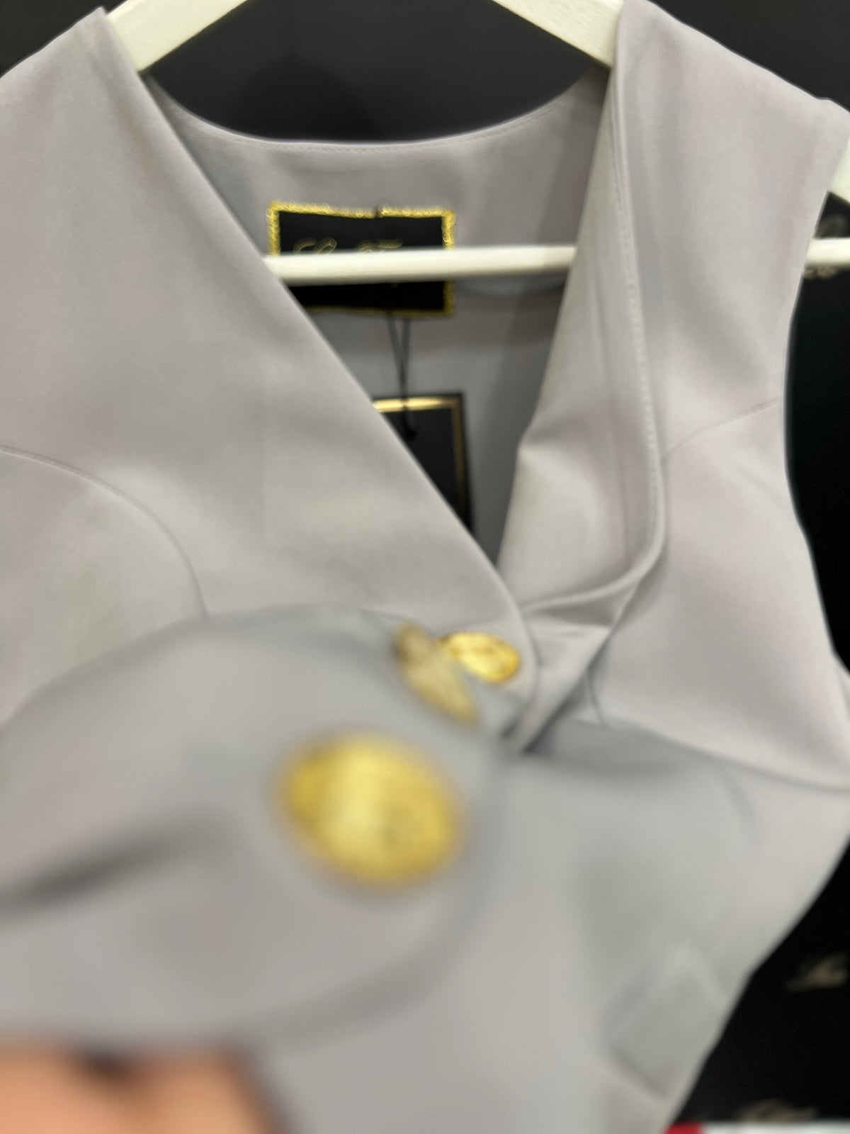 GILET BOTTONI ORO LOGATI - GRIGIO