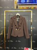 BLAZER DOPPIO PETTO BOTTONI ORO LOGATI - MARRONE
