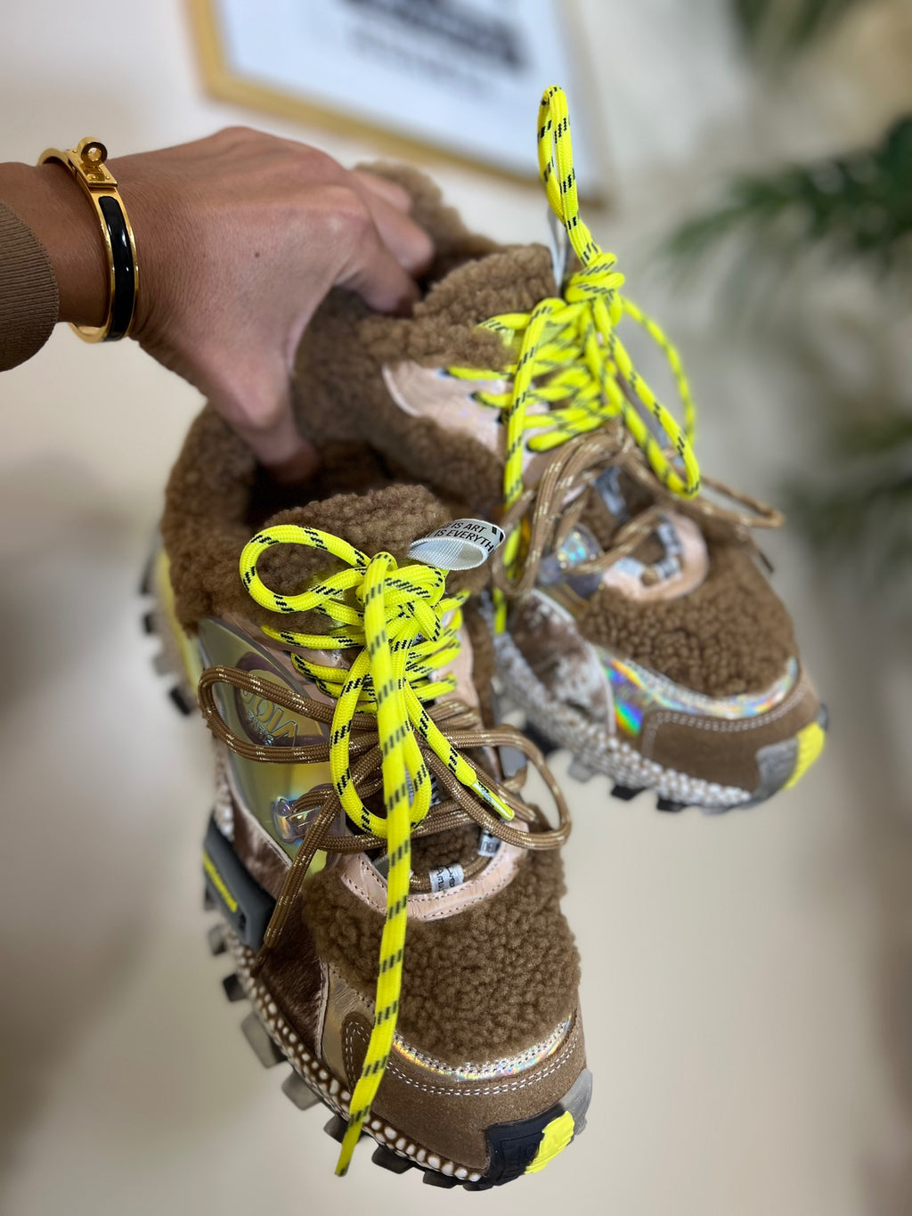 SNEAKERS PELLICCIA - CAMMELLO GIALLO