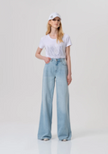 Fracomina - Jeans Flare In Denim Con Bleached