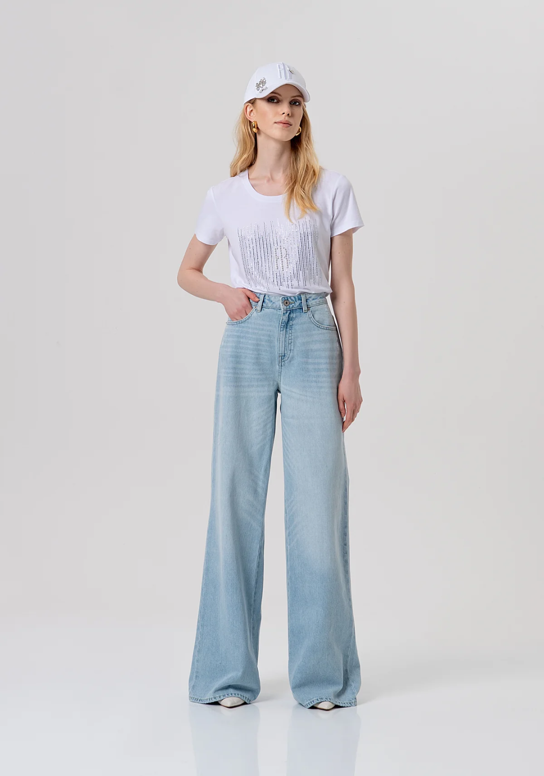 Fracomina - Jeans Flare In Denim Con Bleached