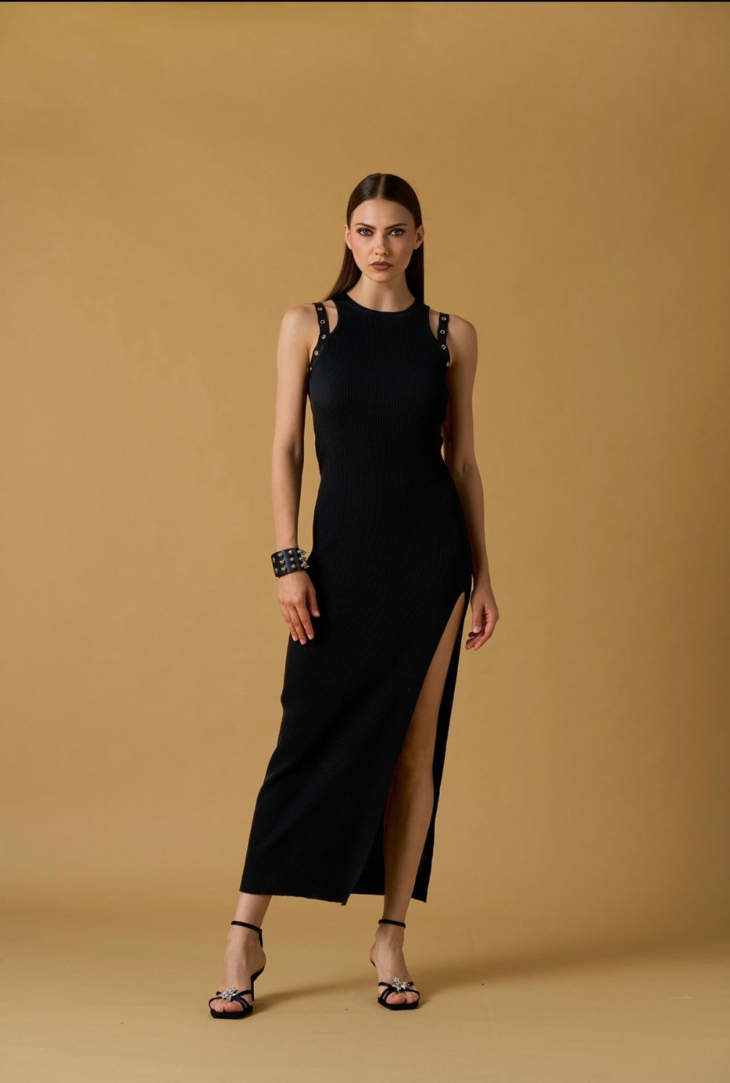 No Secrets - Abito Lungo In Maglia Anelli