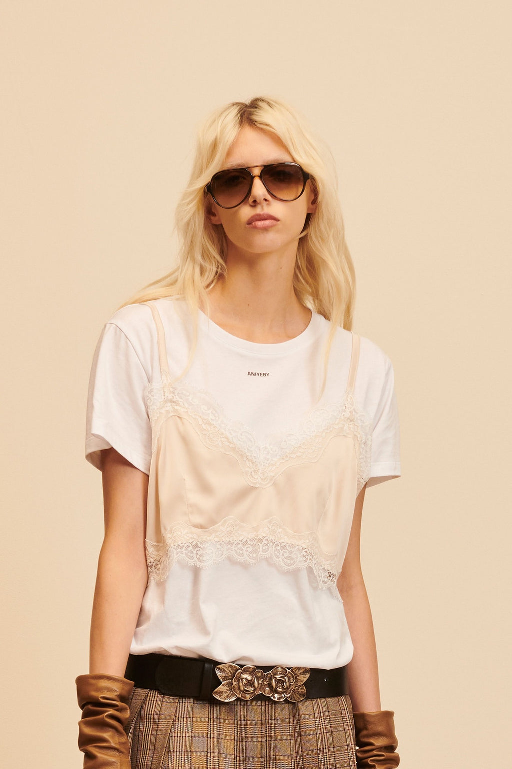 SLIP TESS LILA - WHITE