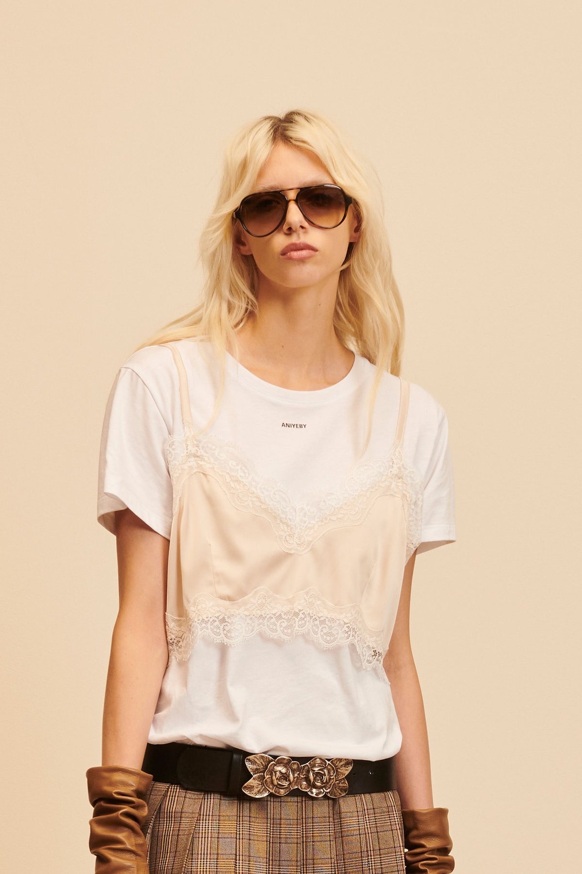 SLIP TESS LILA - WHITE