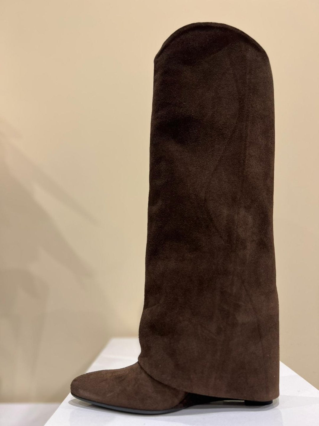 Stivale In Pelle Con Zeppa